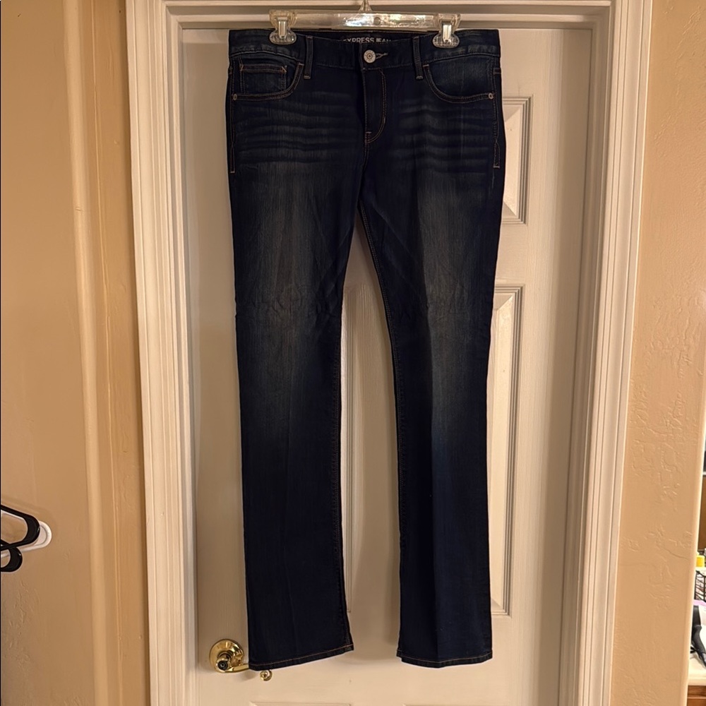 Express Barely Boot Low Rise Indigo Jeans